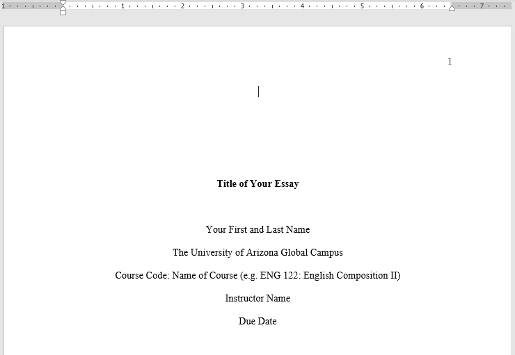 apa title page for college essay